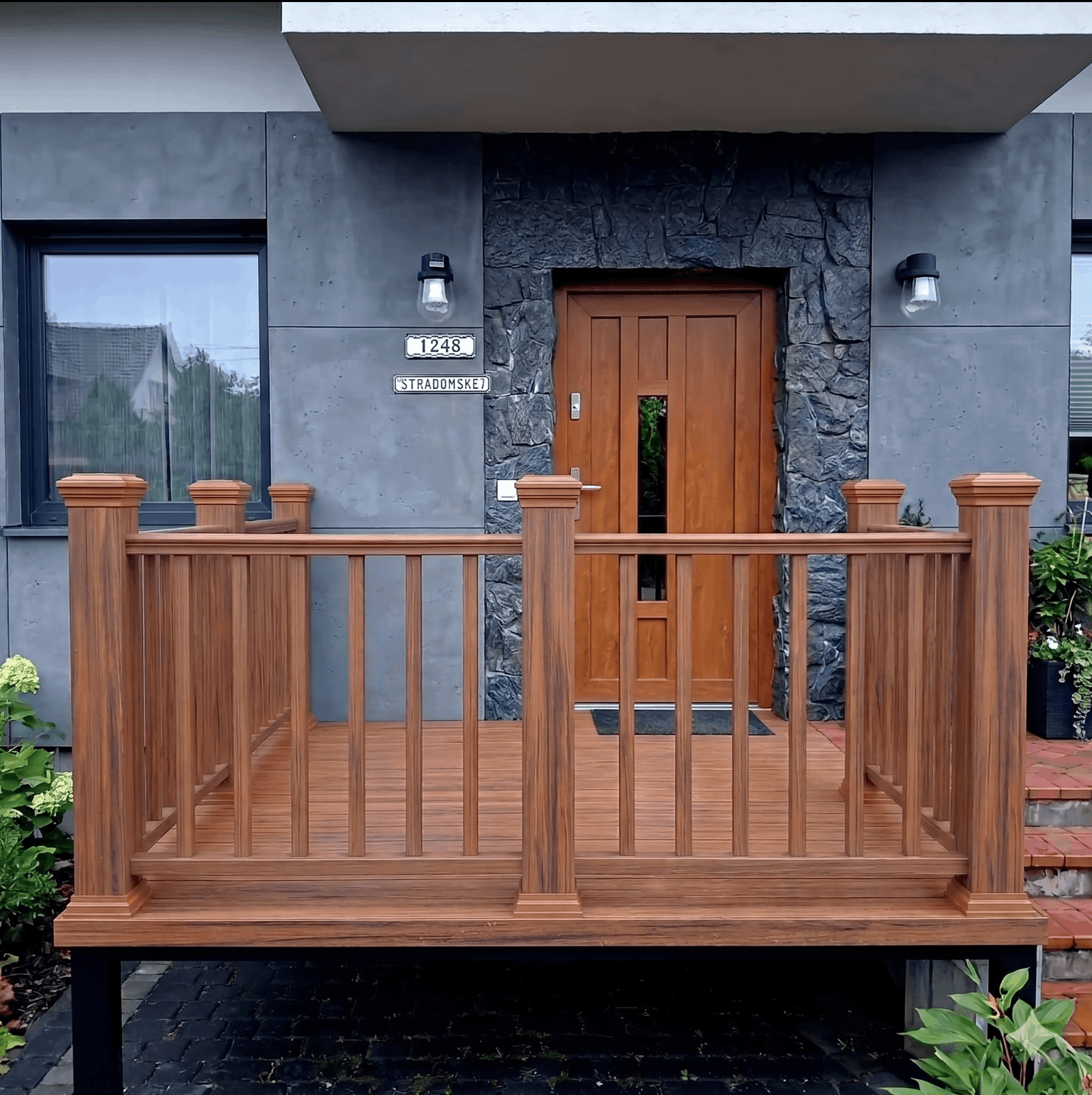 Composite Railing Teak - 157 x 113 cm (2 posts)