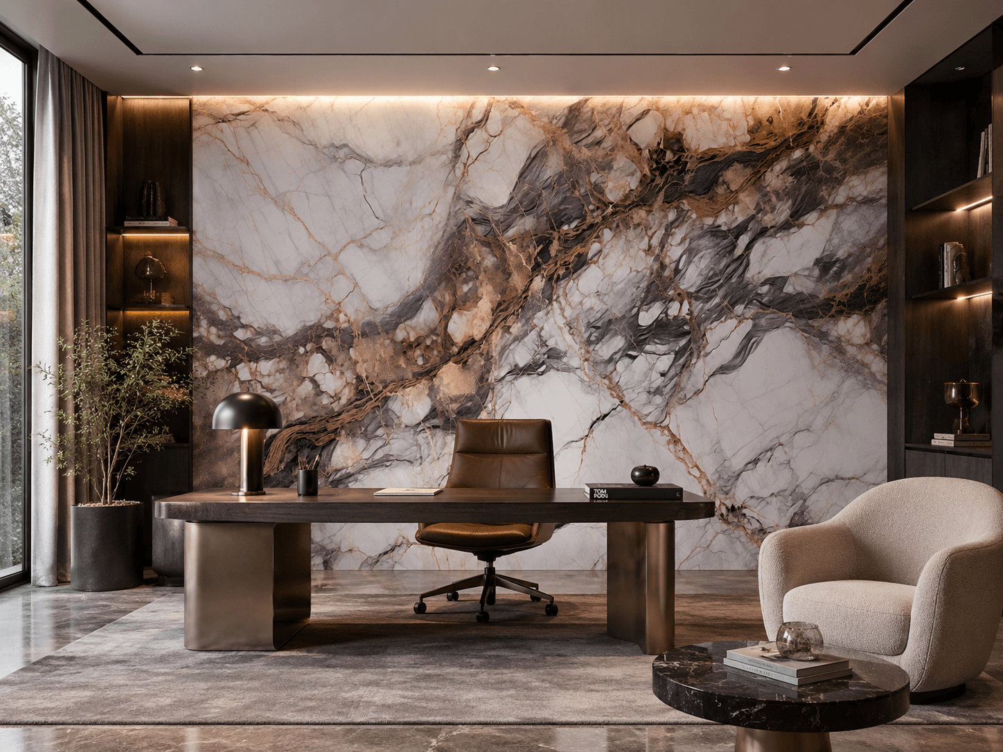 Wall Panel XXL Breccia Copper Glossy 120 x 280 cm 3 mm – Set of 3 (ABC)