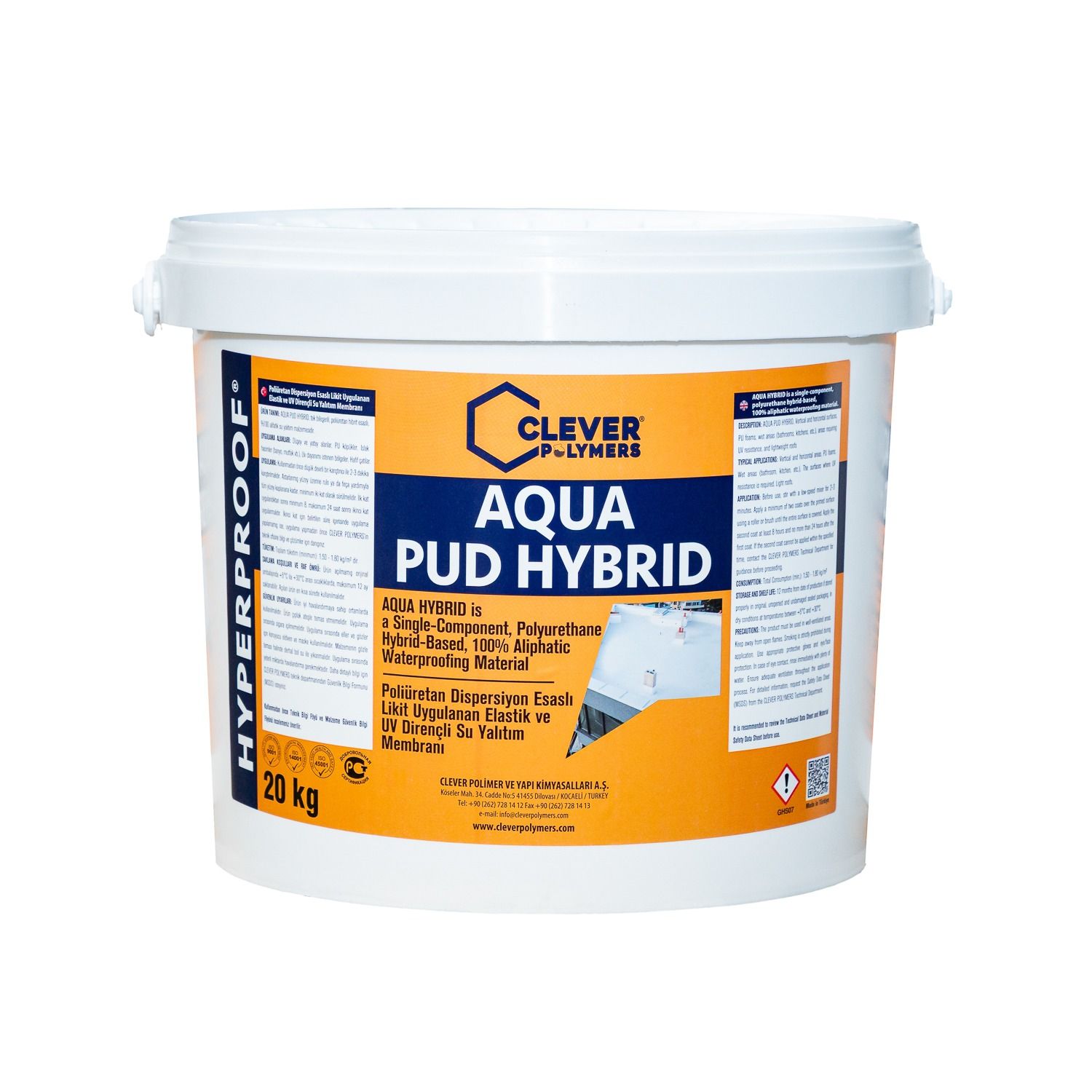 1-Component Polyurethane Waterproofing Membrane CLEVER AQUA PUD HYBRID – 20 kg 1-Component Polyurethane Waterproofing Membrane CLEVER AQUA PUD HYBRID – 20 kg