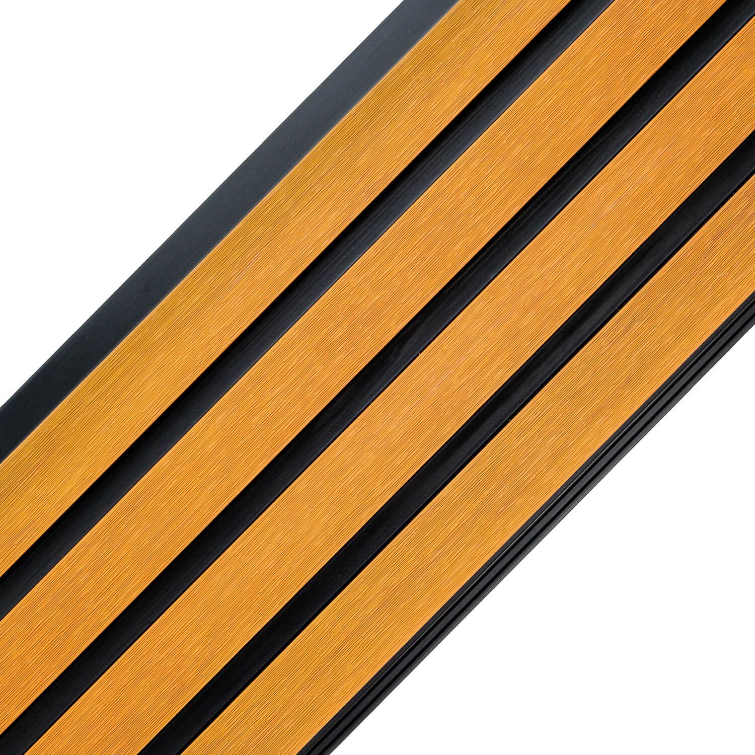 Premium Composite Slatted Cladding Board Amber Oak / Black – 2,9 m Premium Composite Slatted Cladding Board Amber Oak / Black – 2,9 m