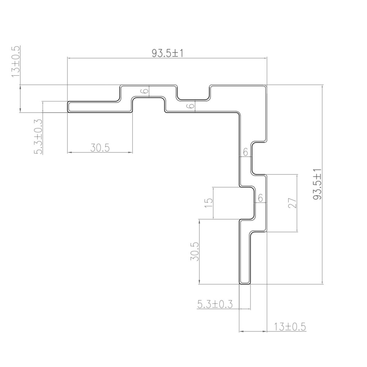 Deska Kompozytowa Narożna Lamelowa DUO Dąb Jasny / Czarny - dł. 2,9 m (Kopia)