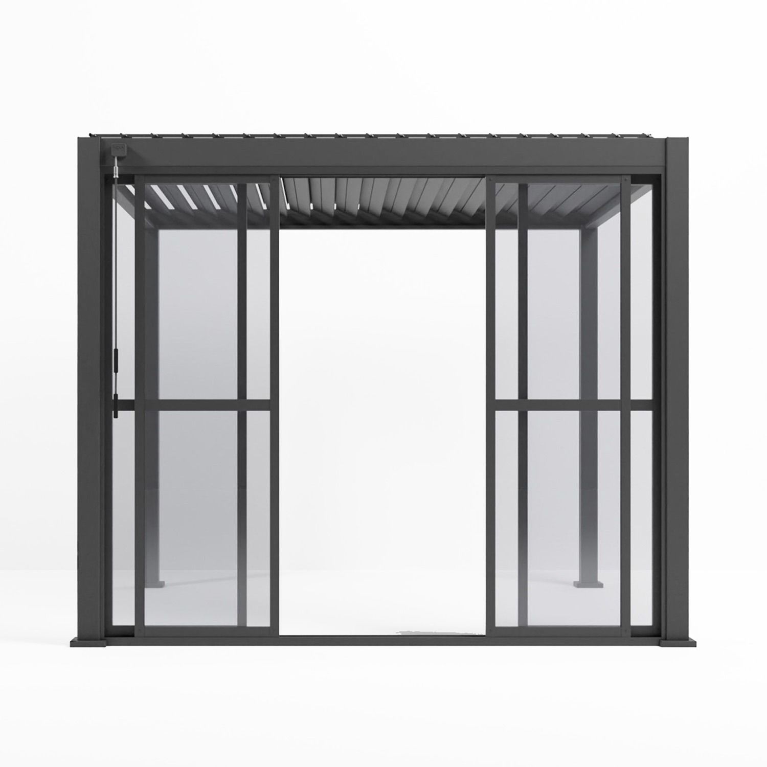Transparent Sliding Doors for Garden Pergola Anthracite 3 m