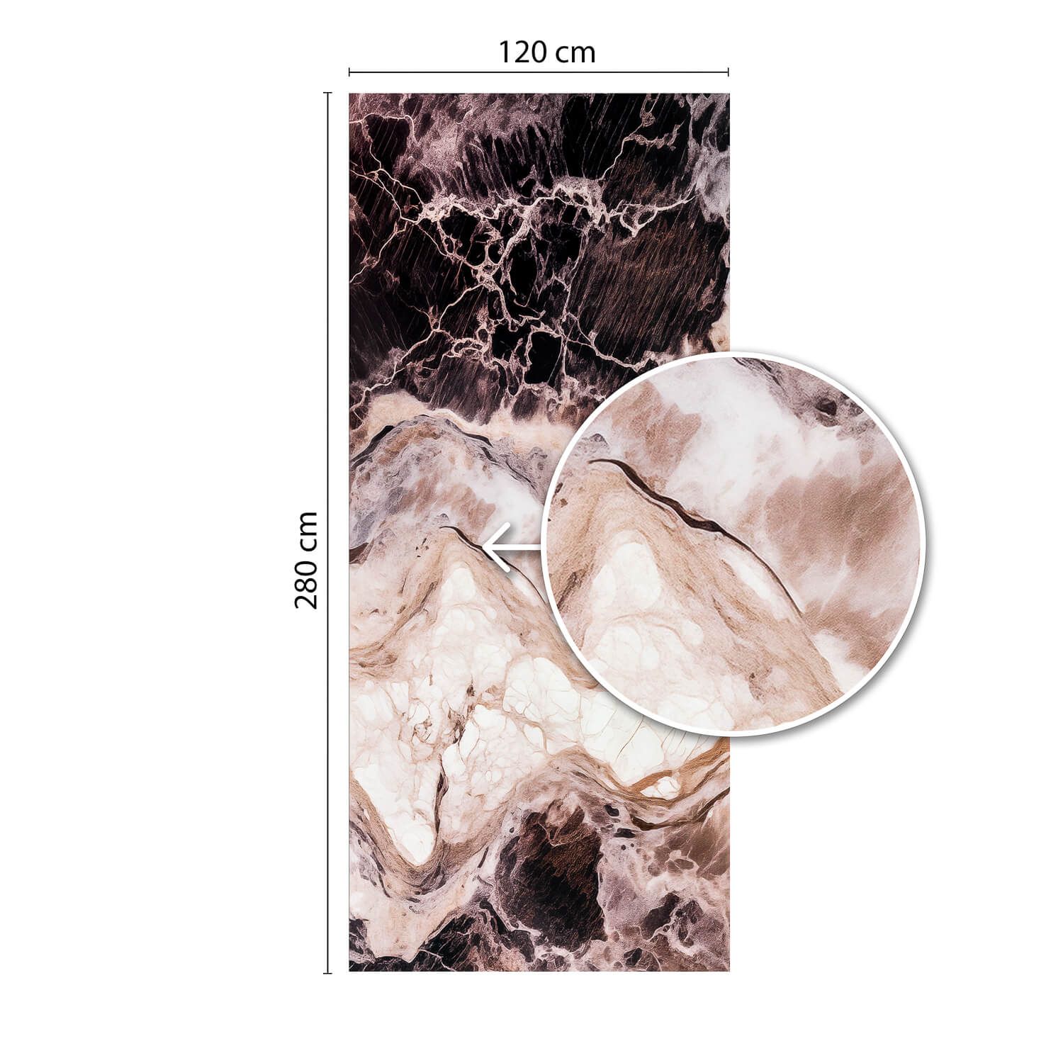 Wall Panel XXL Emperador Black Glossy 120 x 280 cm 3 mm (B)
