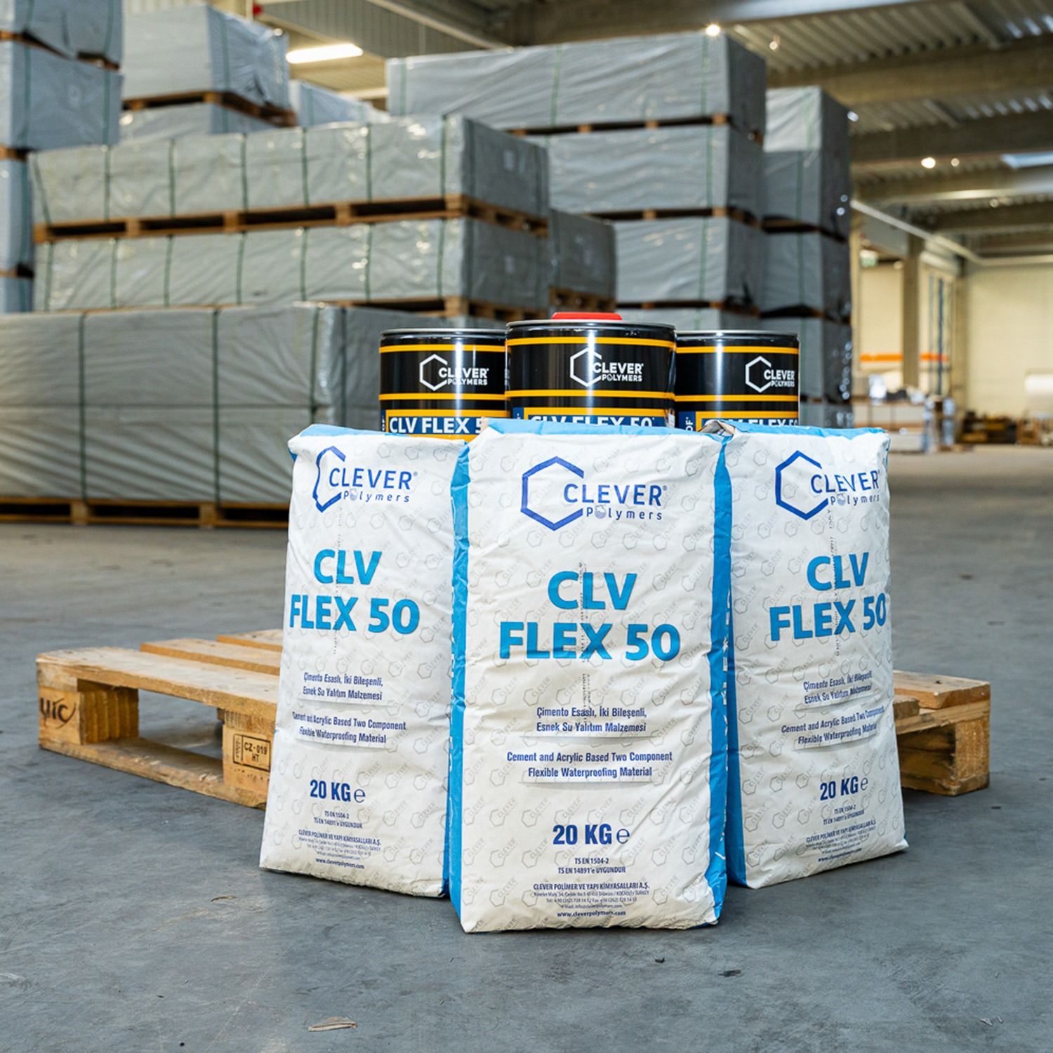2-Component Polymer Waterproofing Membrane CLEVER CLV FLEX 50 – 20 kg + 4 l 2-Component Polymer Waterproofing Membrane CLEVER CLV FLEX 50 – 20 kg + 4 l