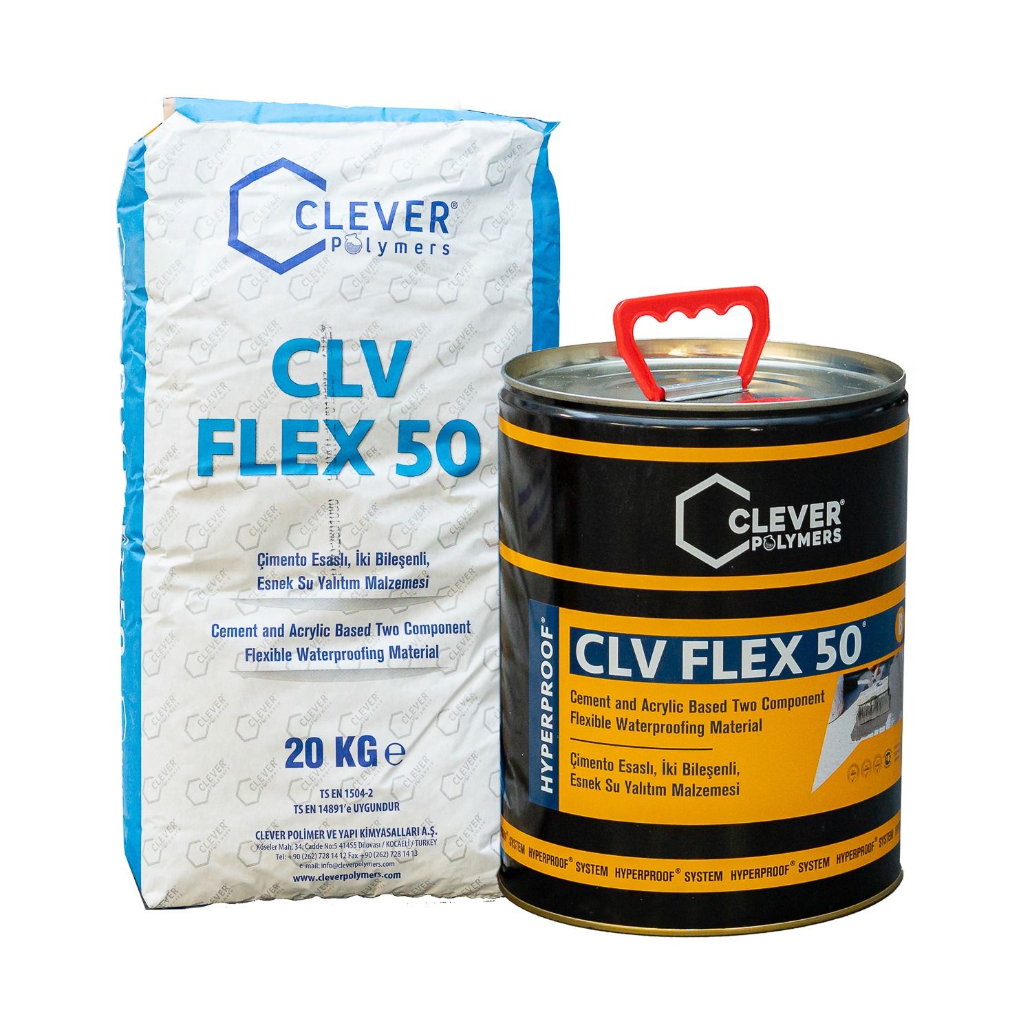 2-Component Polymer Waterproofing Membrane CLEVER CLV FLEX 50 – 20 kg + 4 l 2-Component Polymer Waterproofing Membrane CLEVER CLV FLEX 50 – 20 kg + 4 l