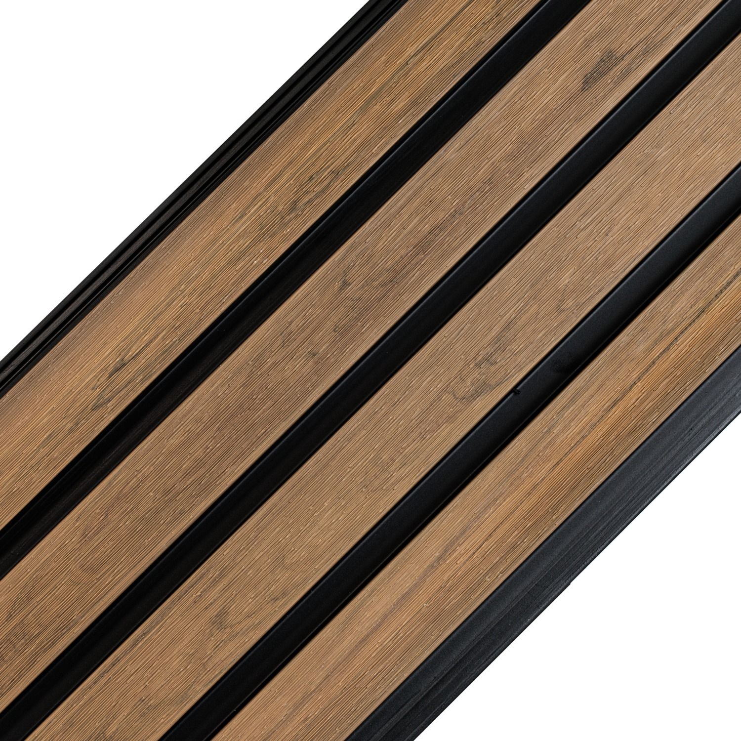 Premium Composite Slatted Cladding Board Golden Oak / Black – 2,9 m