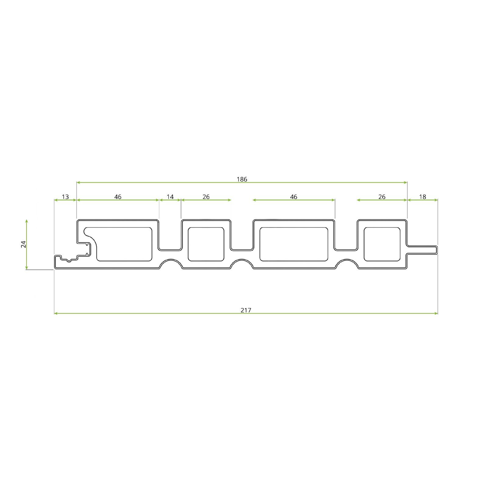 Premium Asymmetrical Composite Slatted Cladding Board Winchester Oak – 2,9 m Premium Asymmetrical Composite Slatted Cladding Board Winchester Oak – 2,9 m