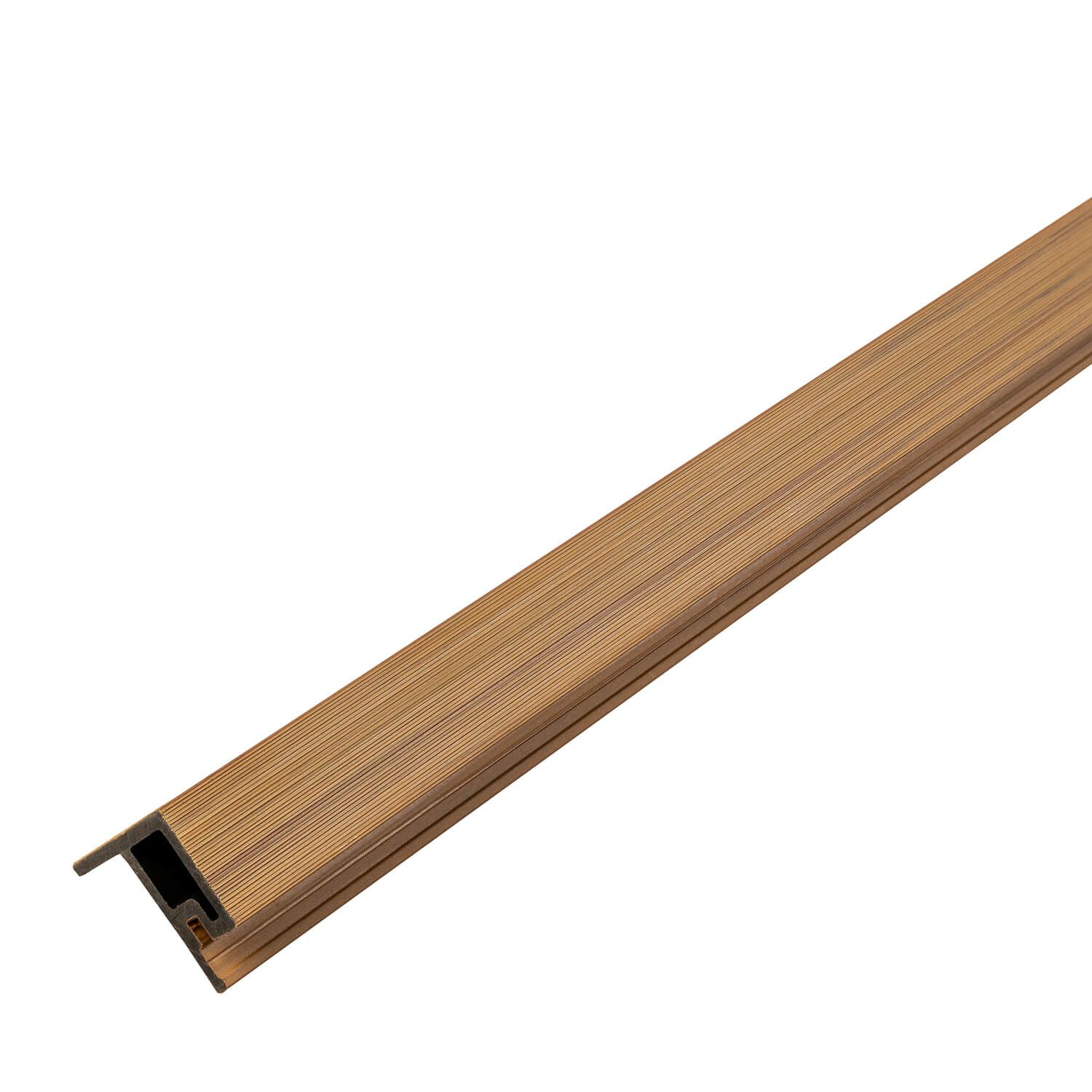 Starter-Finishing Slatted F-Type Trim WPC Premium Natural Oak / Black 36,5 x 49,5 mm – 2,9 m Starter-Finishing Slatted F-Type Trim WPC Premium Natural Oak / Black 36,5 x 49,5 mm – 2,9 m