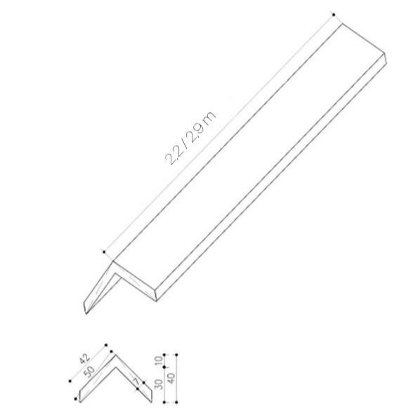 Composite Corner Trim Premium Gray / Silver Gray 50x50 mm - 2,9 m Composite Corner Trim Premium Gray / Silver Gray 50x50 mm - 2,9 m