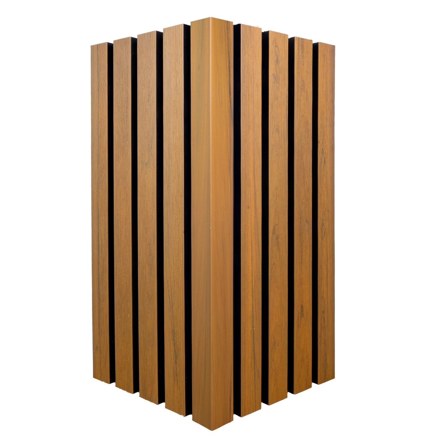 WPC Corner Trim for Slatted Cladding Premium Golden Oak / Black 36.5 mm – 2.9 m