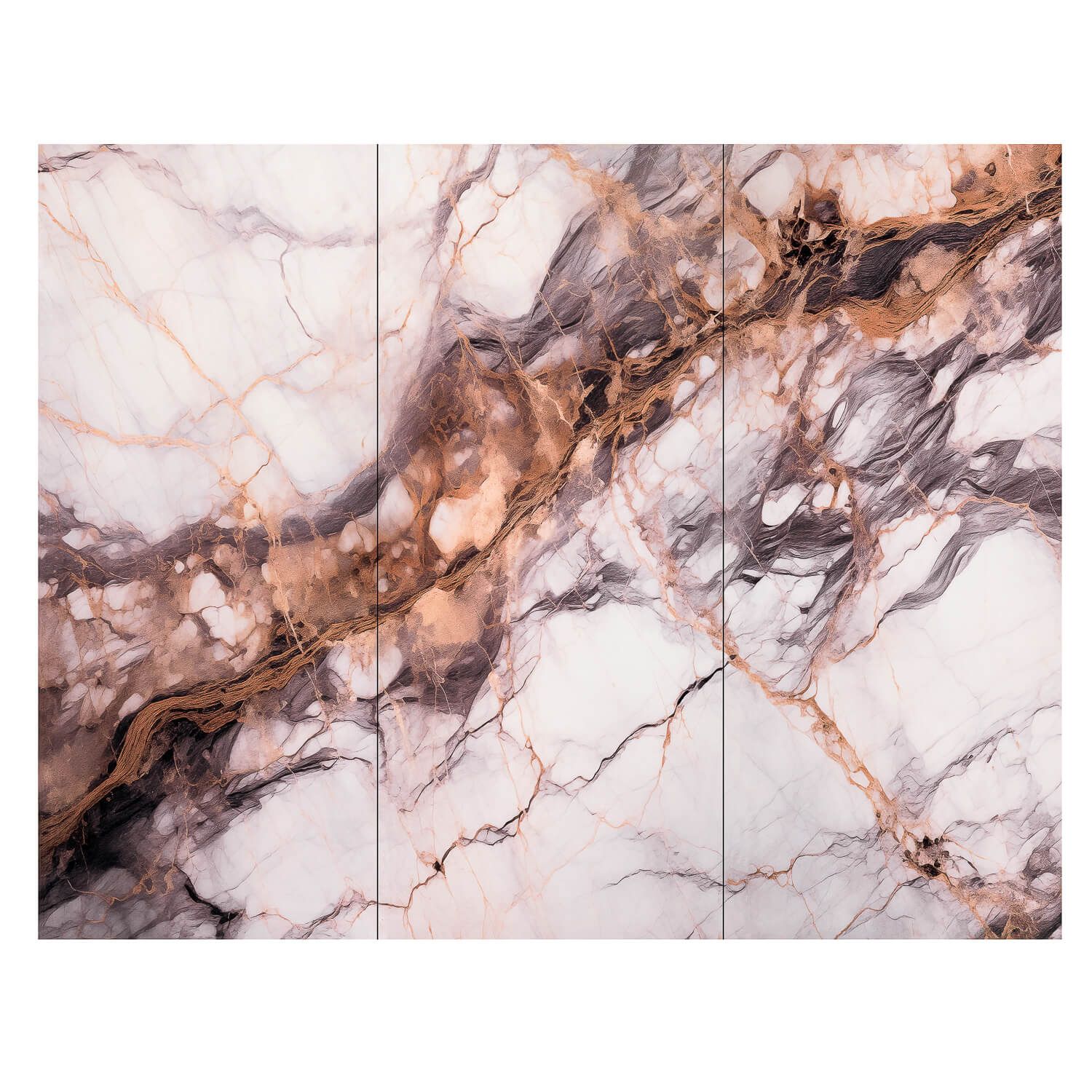 Wall Panel XXL Breccia Copper Glossy 120 x 280 cm 3 mm – Set of 3 (ABC)