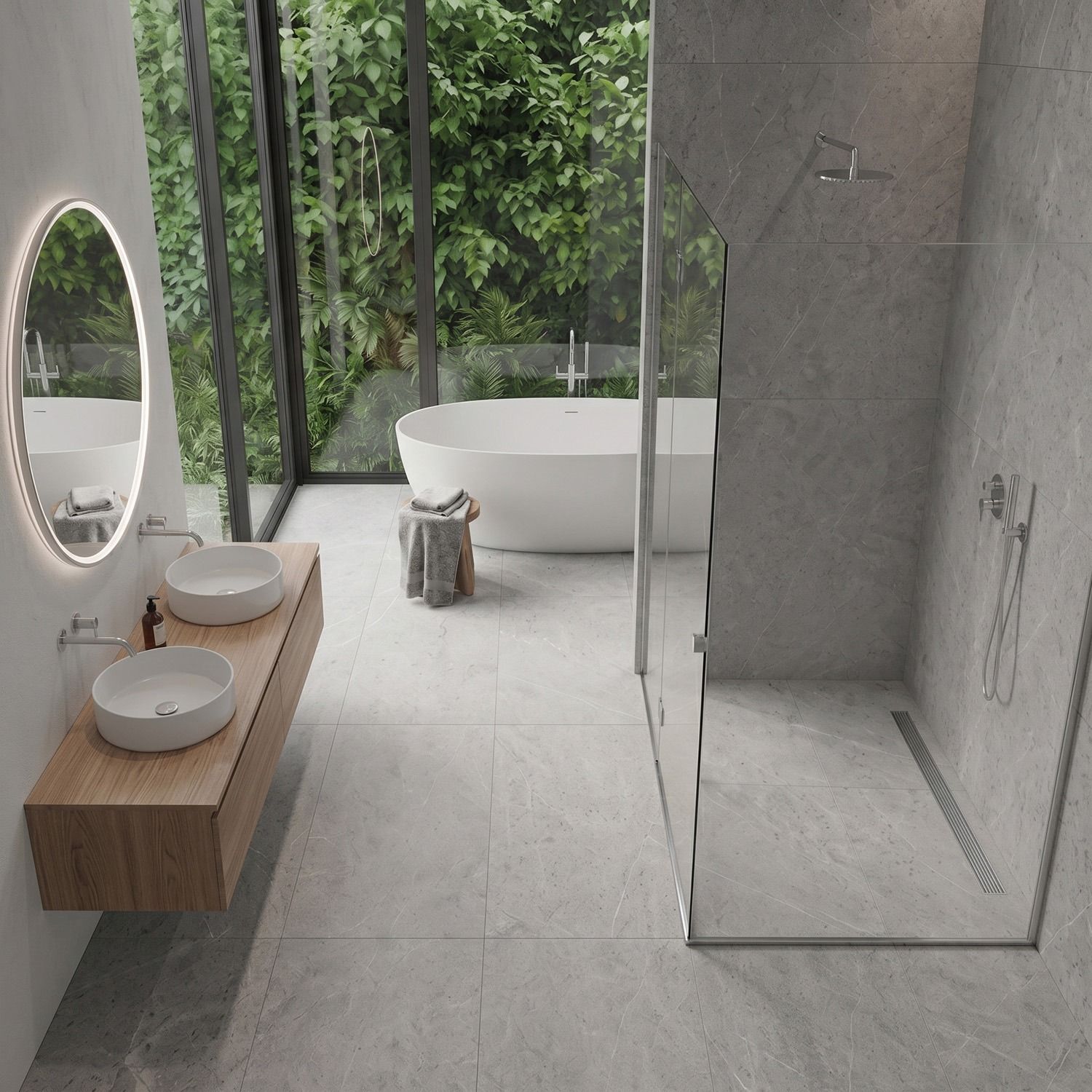 SPC Vinyl Floor Panel Limestone Grey Stone Matt 45 × 90 cm  4 mm