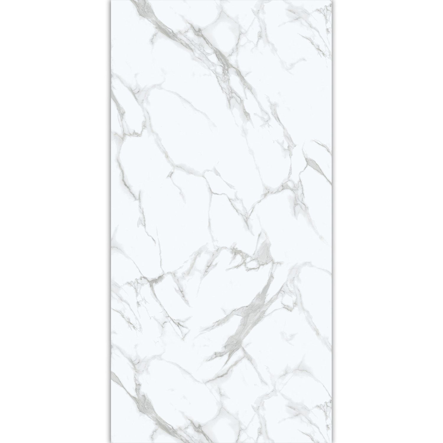 SPC Vinyl Floor Panel Calacatta White Marble Glossy 45 × 90 cm, 4 mm