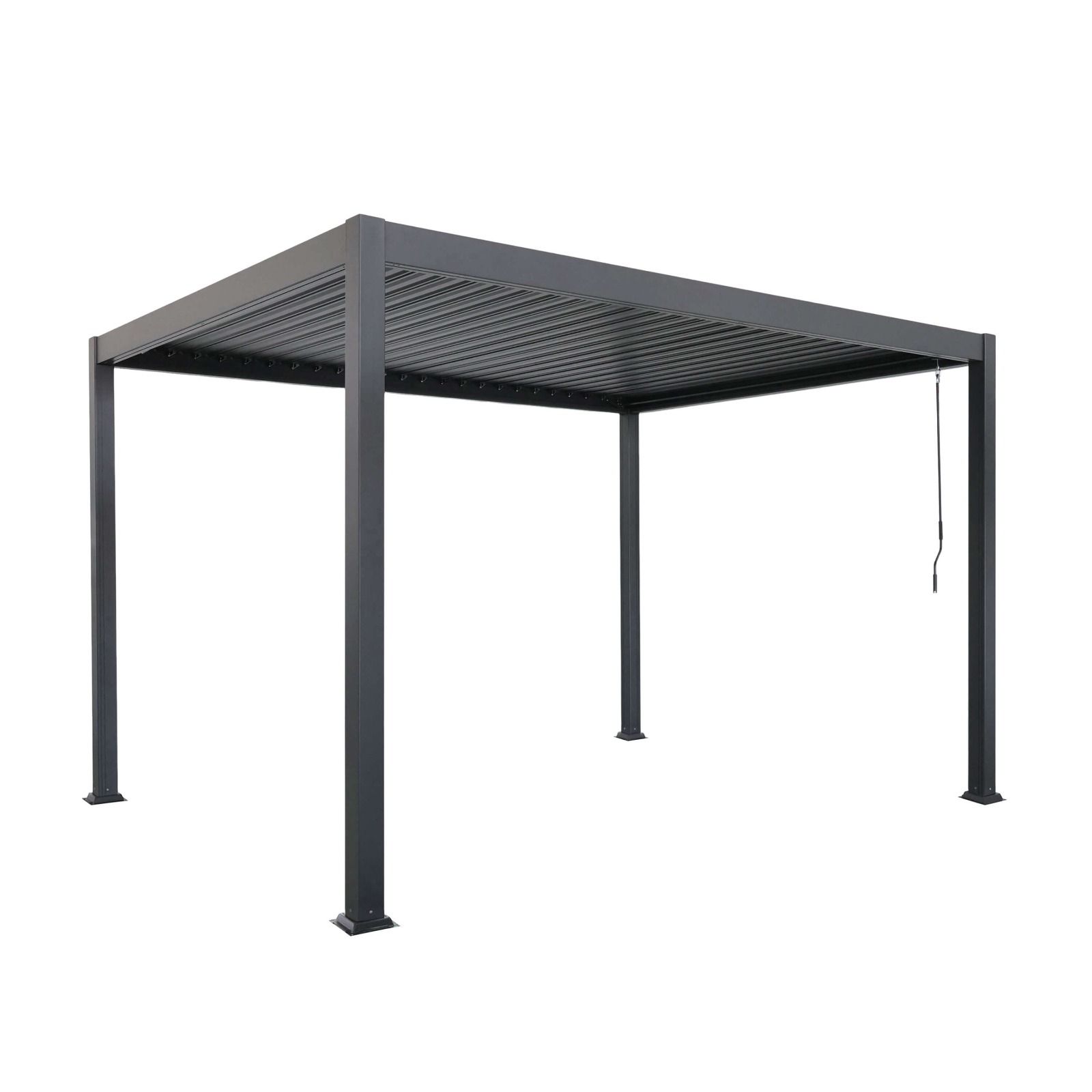 Aluminum Garden Pergola with Adjustable Roof Anthracite 3 x 4 m