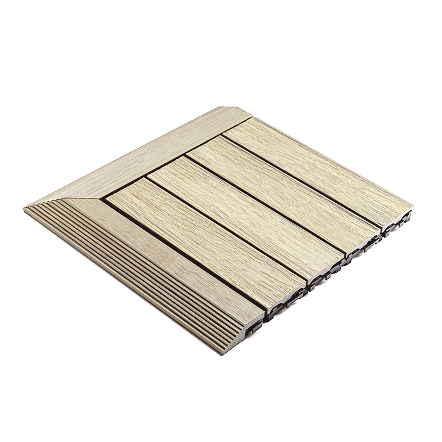 Premium Composite Decking Tile Right Corner Ecru
