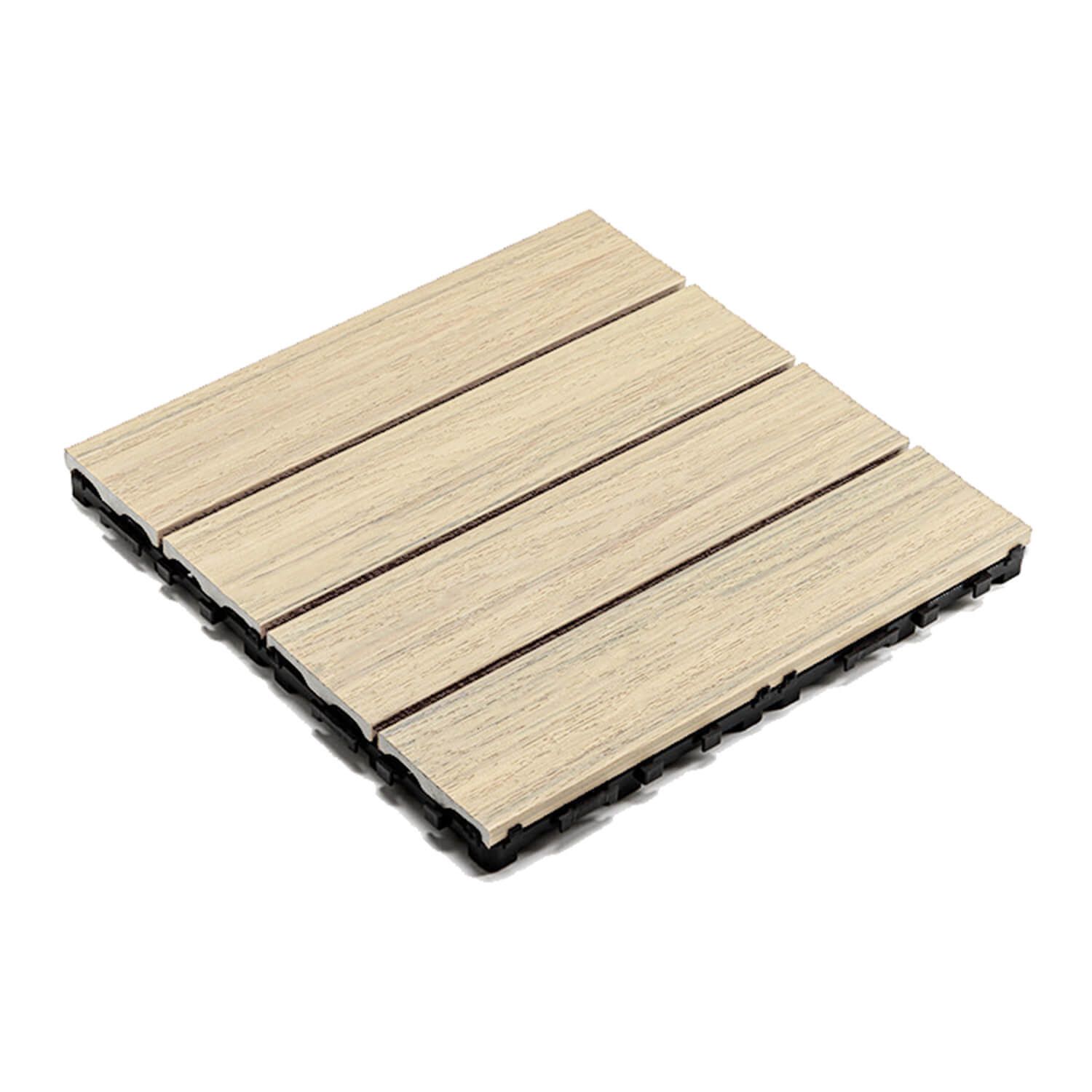 Premium Composite Deck Tile Ecru 30 × 30 × 2.5 cm