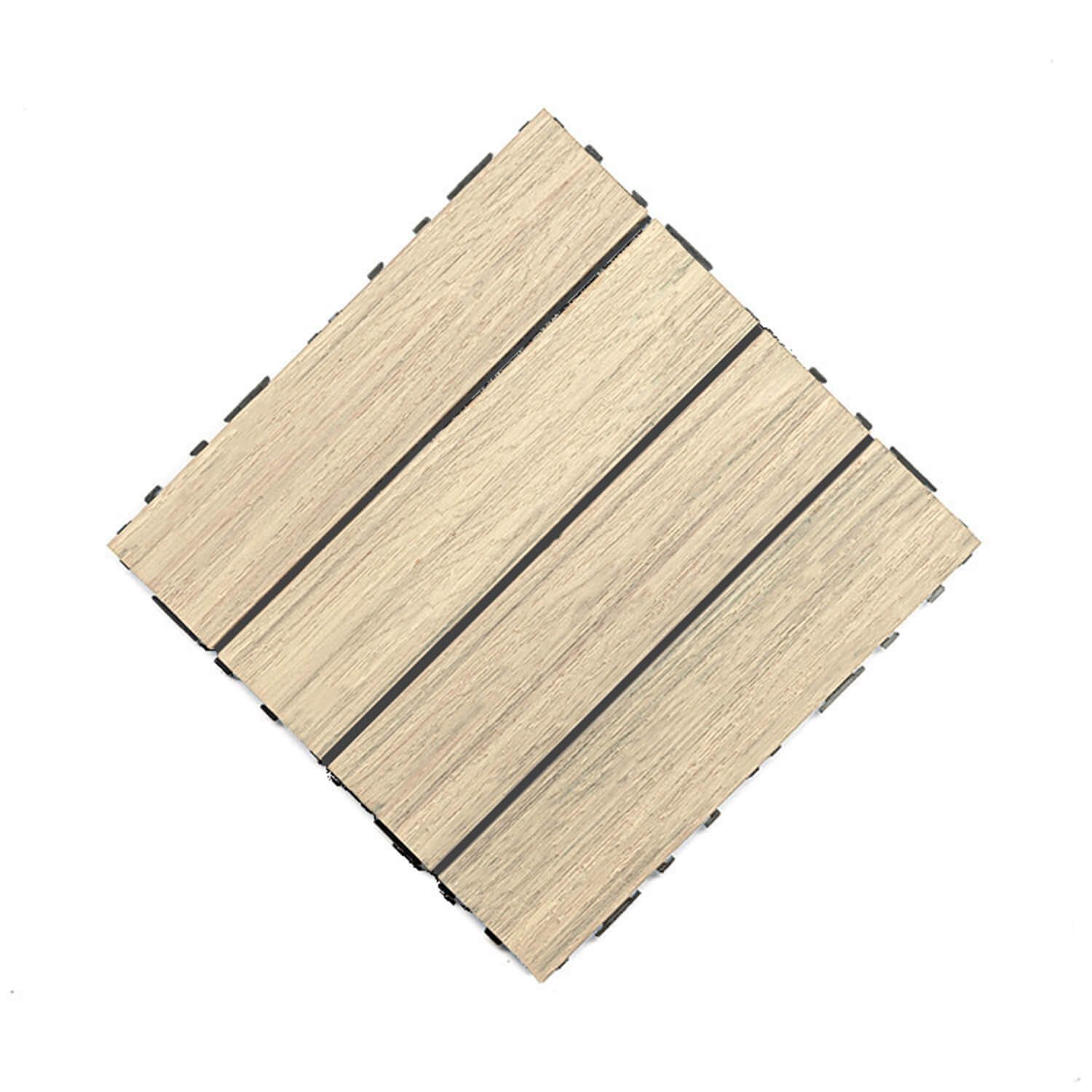 Premium Composite Deck Tile Ecru 30 × 30 × 2.5 cm
