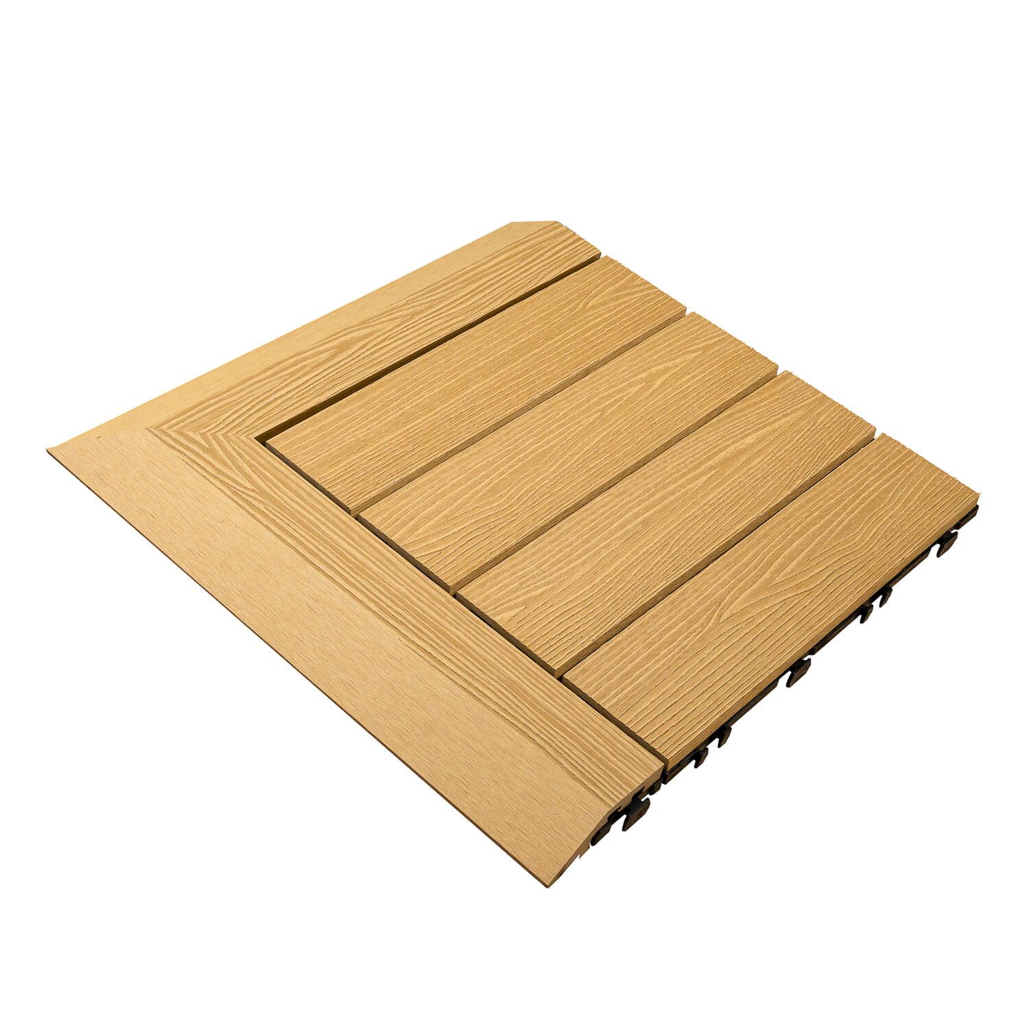3D Composite Decking Tile Honey Teak 30 x 30 x 2,1 cm