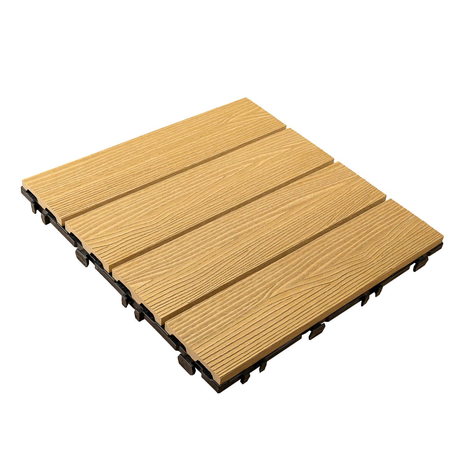 3D Composite Decking Tile Honey Teak 30 x 30 x 2,1 cm