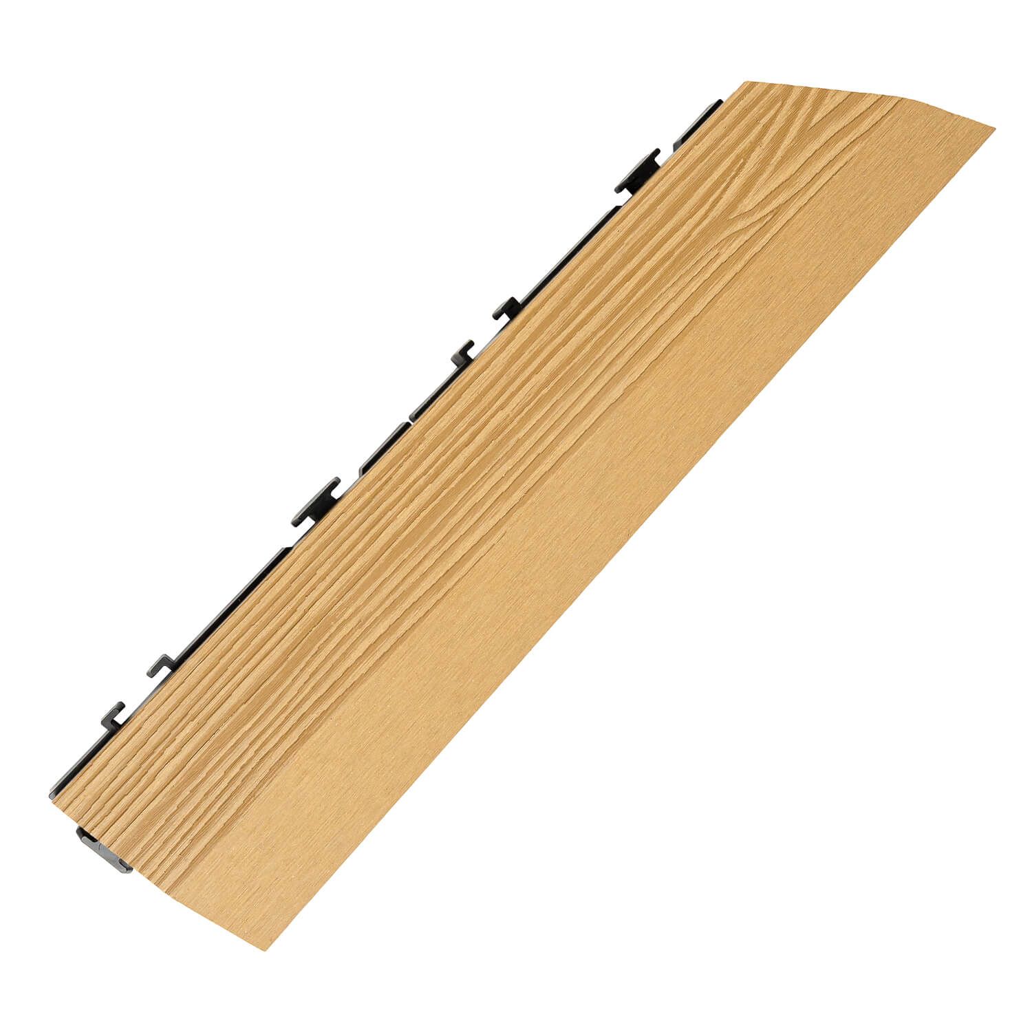 3D Composite Right Corner Decking Tile Honey Teak 3D Composite Right Corner Decking Tile Honey Teak