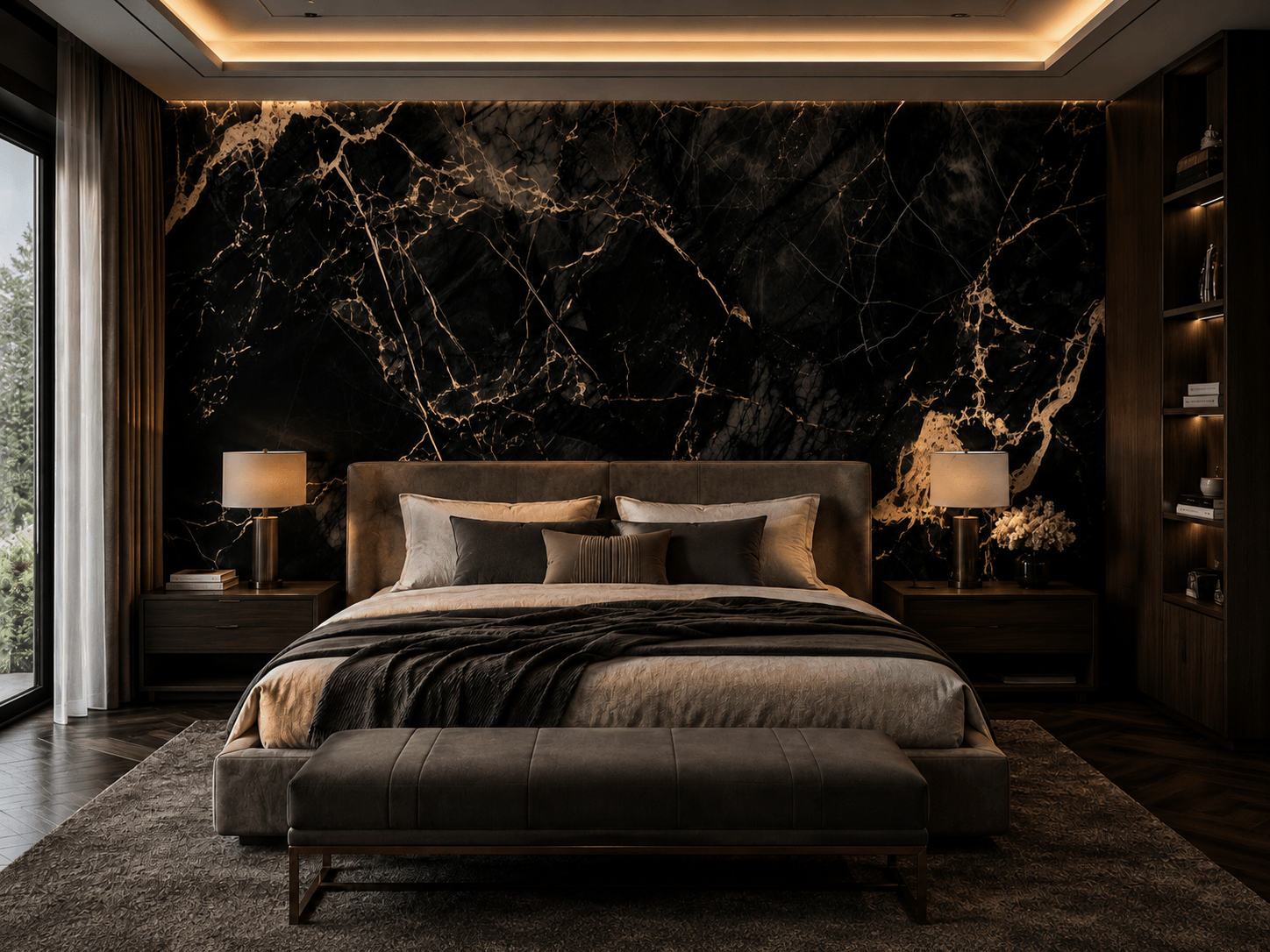 Wall Panel XXL Portoro Black Glossy 120 x 280 cm 3 mm – Set of 3 (ABC)