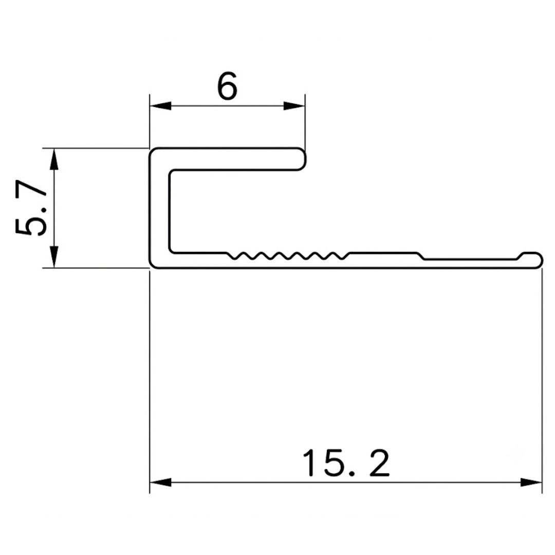 Aluminium Edge Trim Profile 4.5 mm for Wall Panels Black Matt – 2.9 m