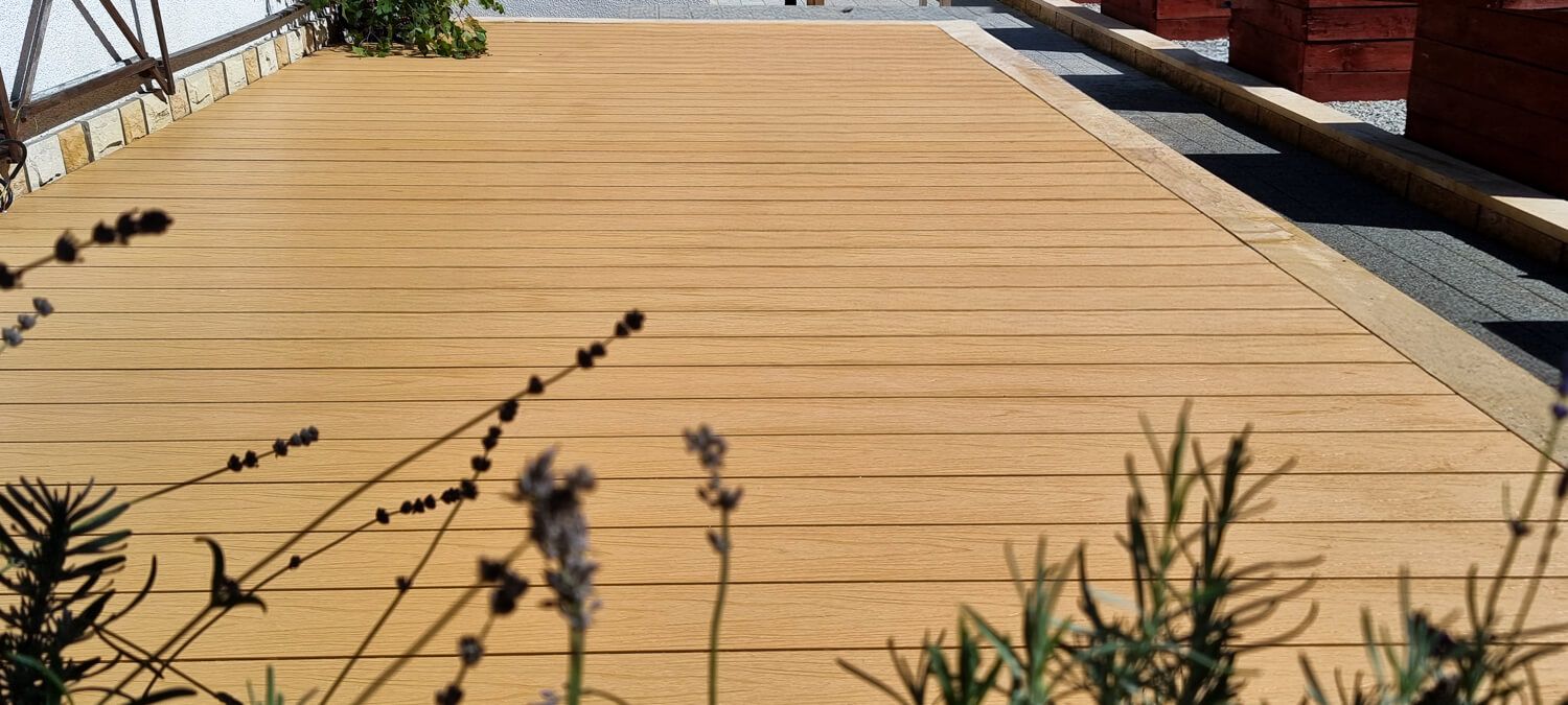 Deska Tarasowa Kompozytowa Premium Ecru / Dąb Jasny – dł. 2,8 m