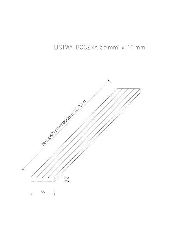 Listwa Kompozytowa Maskująca Standard/3D Antracyt - dł. 2,4 m
