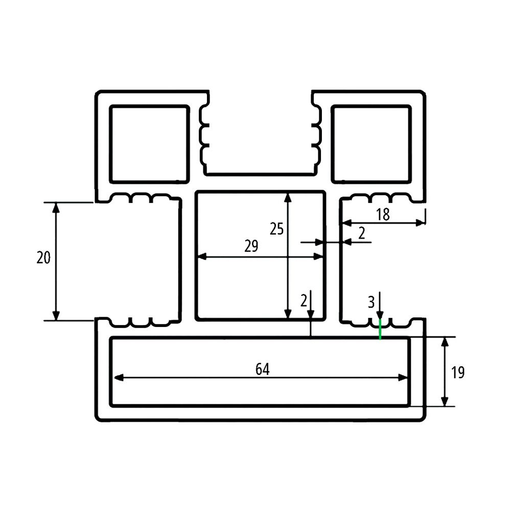 Słupek Ogrodzeniowy Aluminiowy 68x68 mm – dł. 2 m