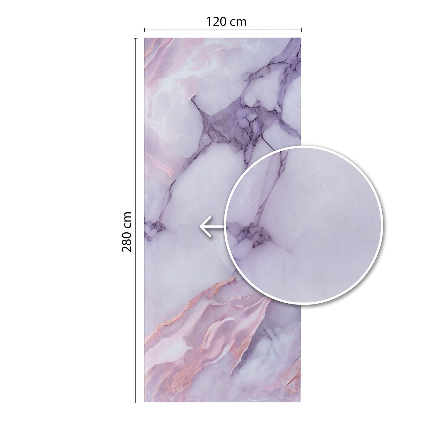 Wall Panel XXL Statuario Pink Glossy 120 x 280 cm 3 mm (C)