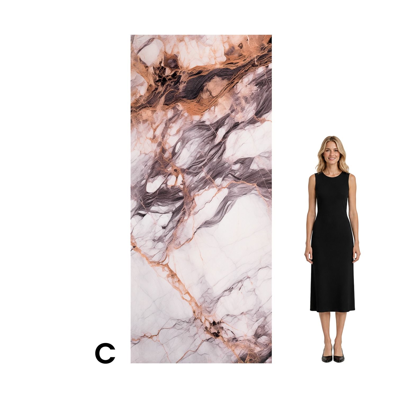 Wall Panel XXL Breccia Copper Glossy 120 x 280 cm 3 mm (C)