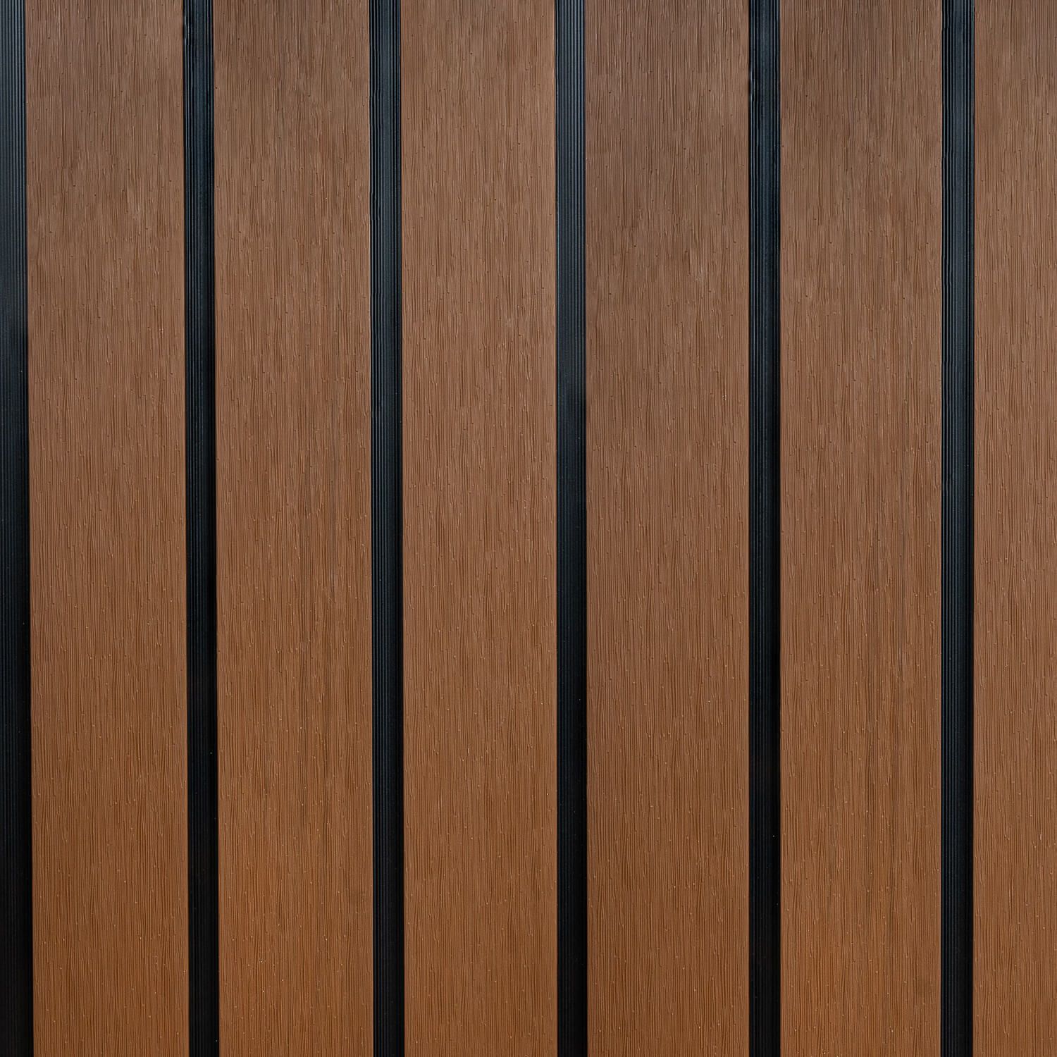 Slatted Fence Board DOU Premium Teak / Black - 1,8 m