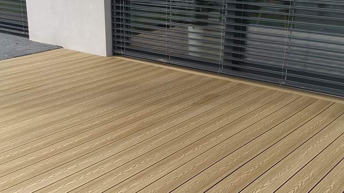 Terrace made of composite decking board 3D Honey Teak