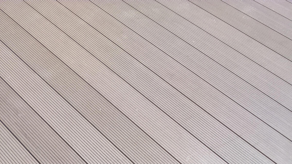 Terrace made of composite decking board Standard Light Gray