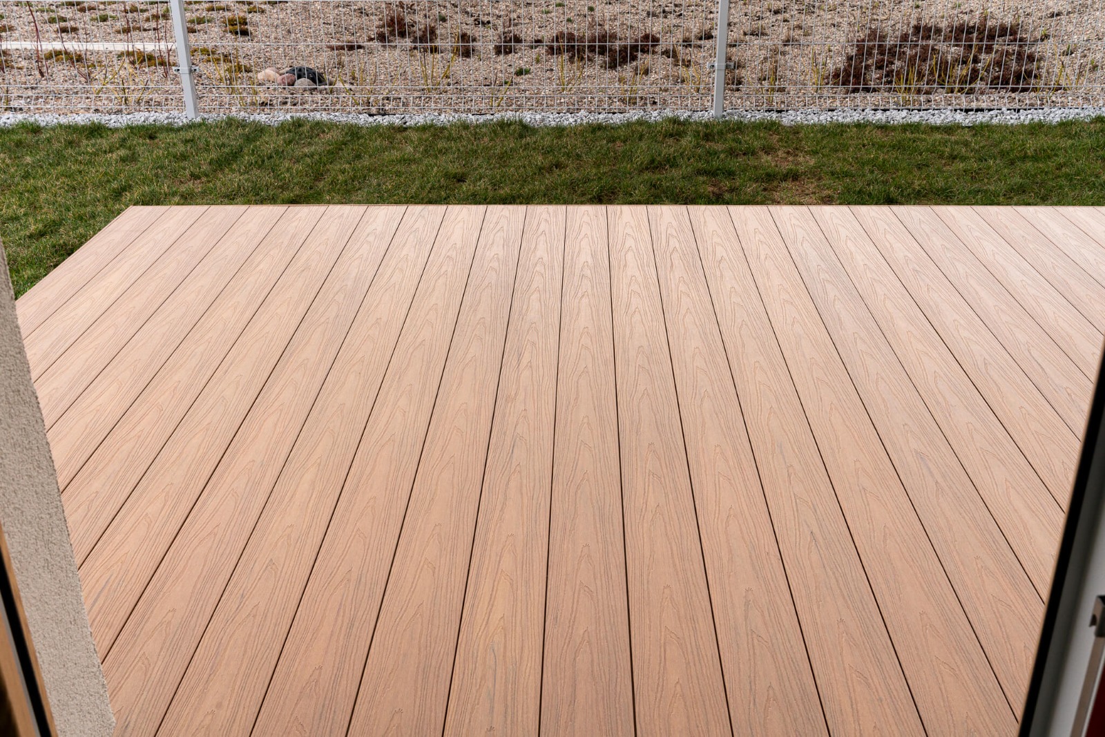 Terrace with Premium seamless composite decking in Oak