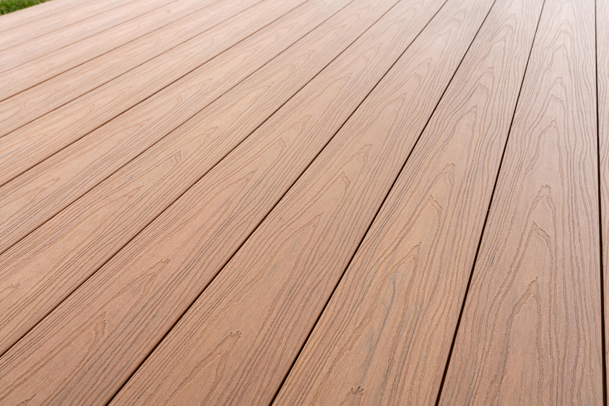 Terrace with Premium seamless composite decking in Oak