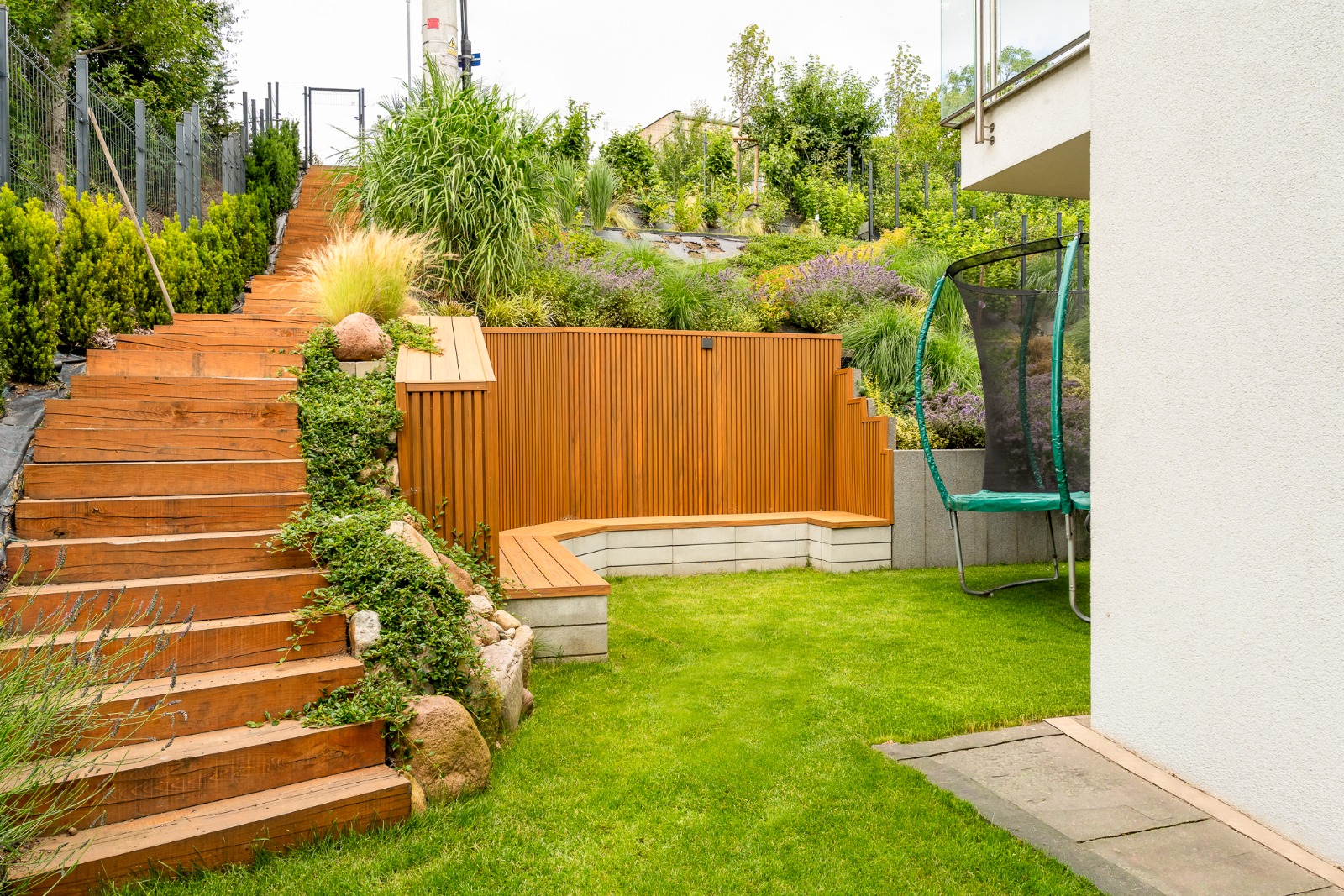 Terrace and garden structures in Amber tones