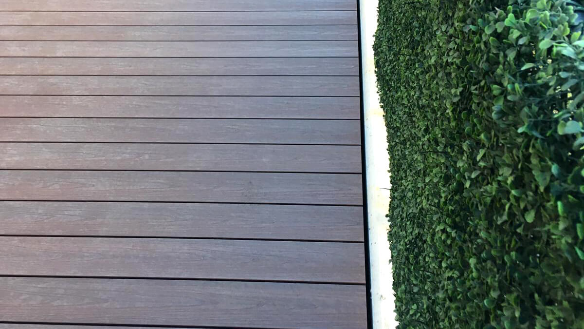 Terrace made of composite decking board 3D Brown