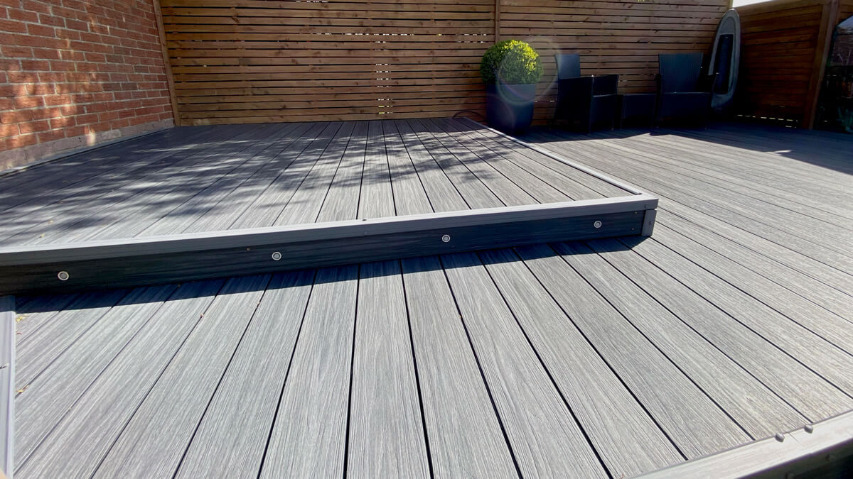 Terrace made of composite decking board Premium Gray