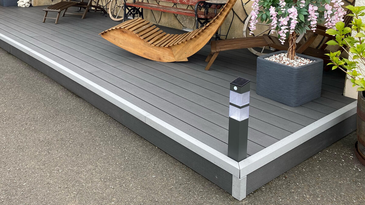Terrace in Warsaw - WPC decking board Standard Anthracite