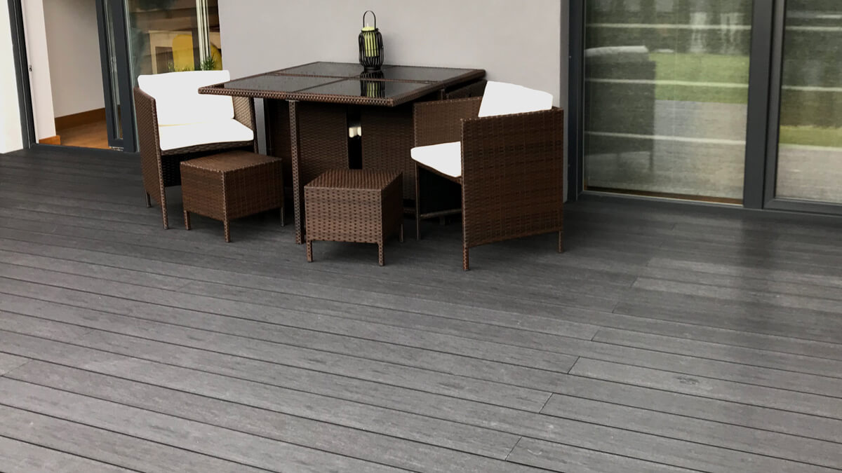 Terrace made of composite decking board Premium Anthracite