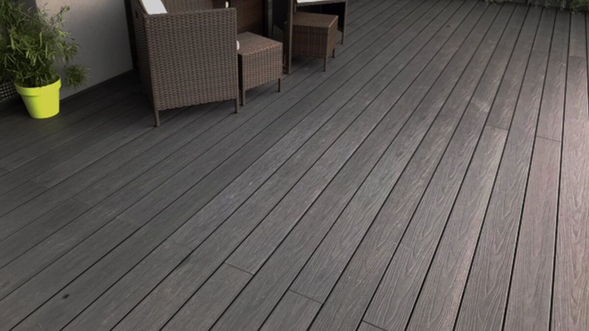 Terrace made of composite decking board Premium Anthracite