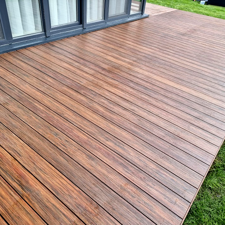 Terrace with a Fire Pit – Made with Premium Redwood Decking Boards