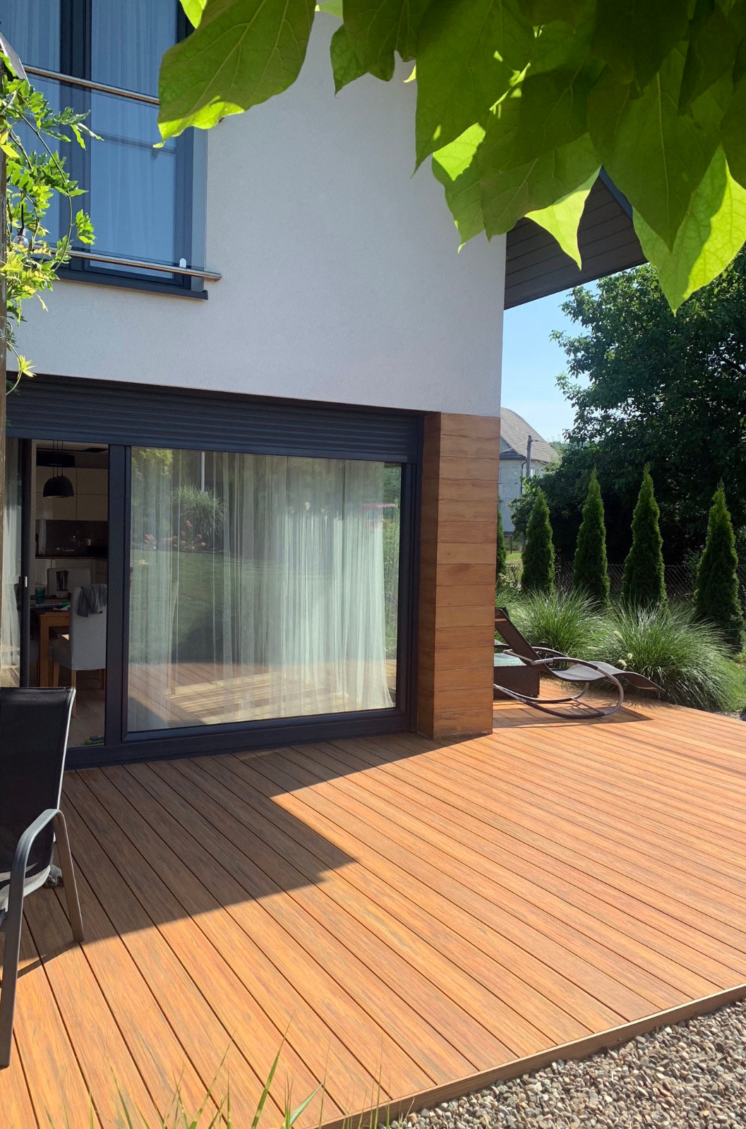 Terrace arrangement - composite decking board Premium Amber