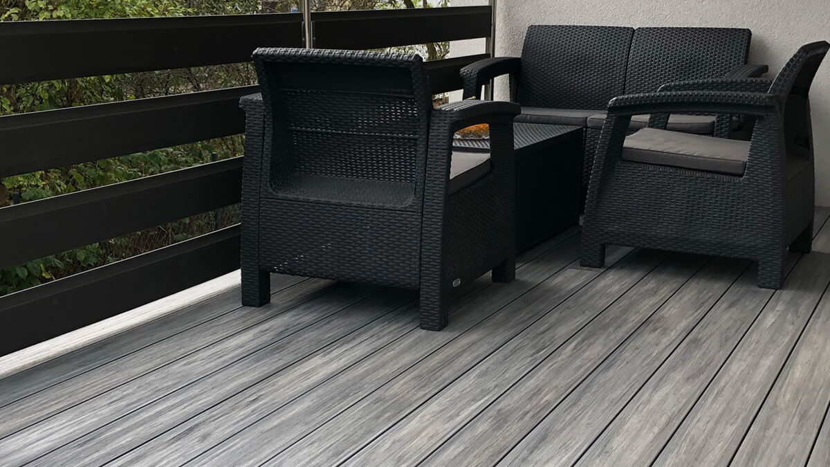 Balcony and stairs - composite decking board Premium Gray