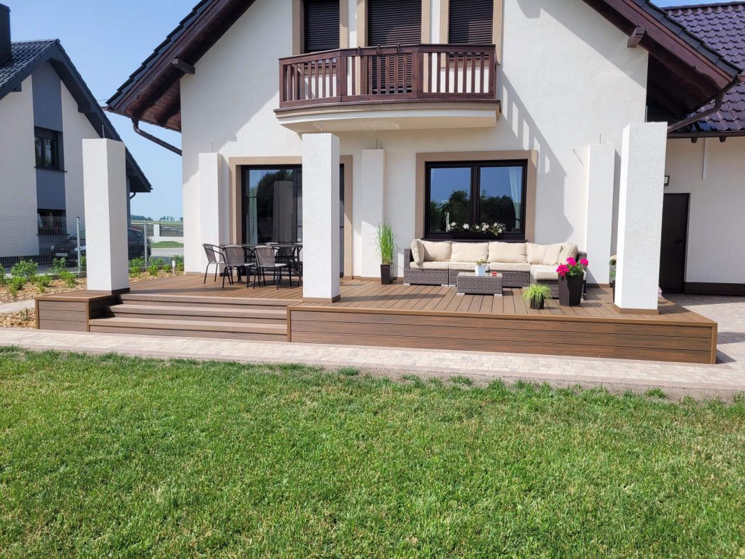 Terrace Made of Premium Teak Composite Decking Boards