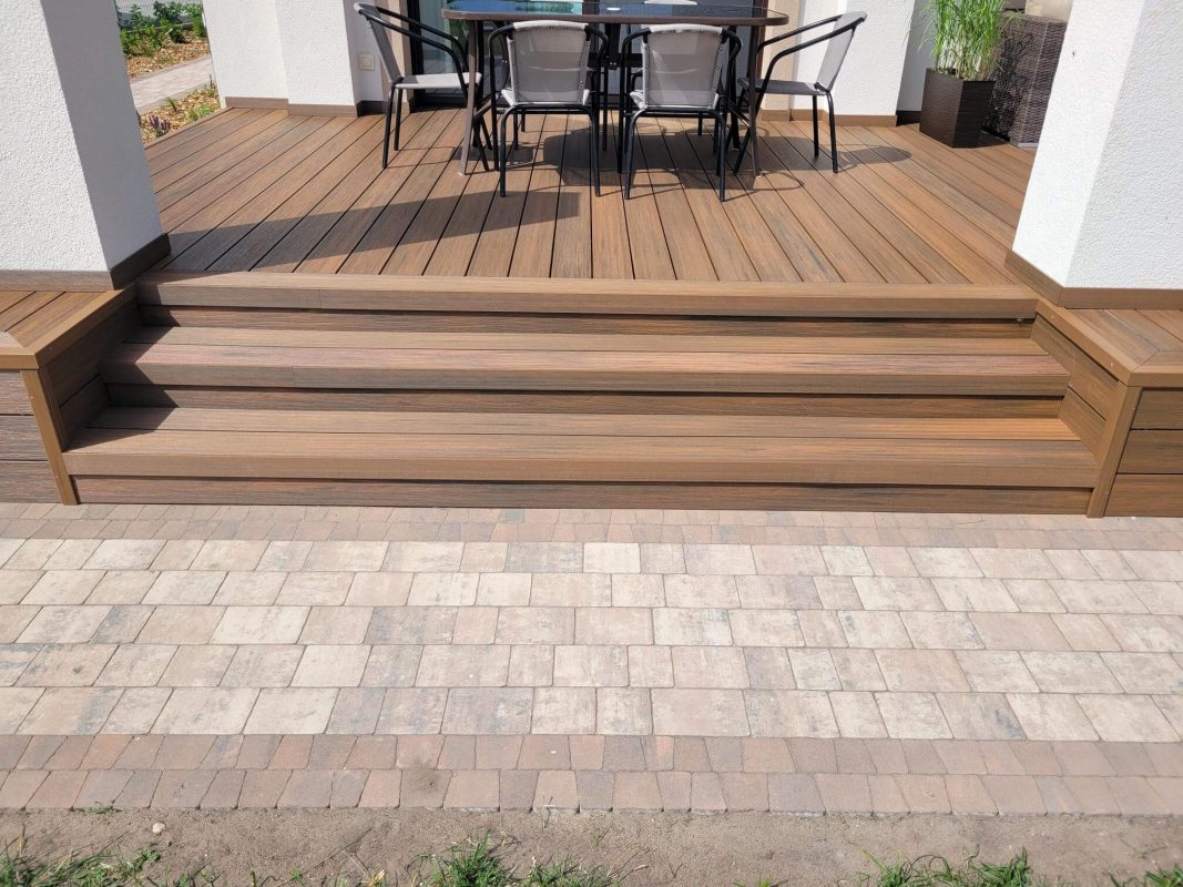 Terrace Made of Premium Teak Composite Decking Boards