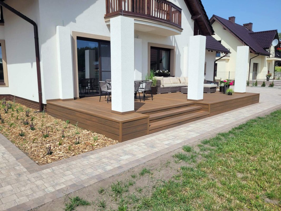 Terrace Made of Premium Teak Composite Decking Boards