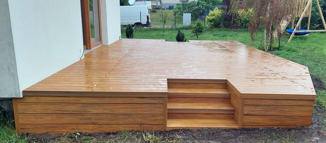 Terrace with steps – Amber Premium composite decking boards