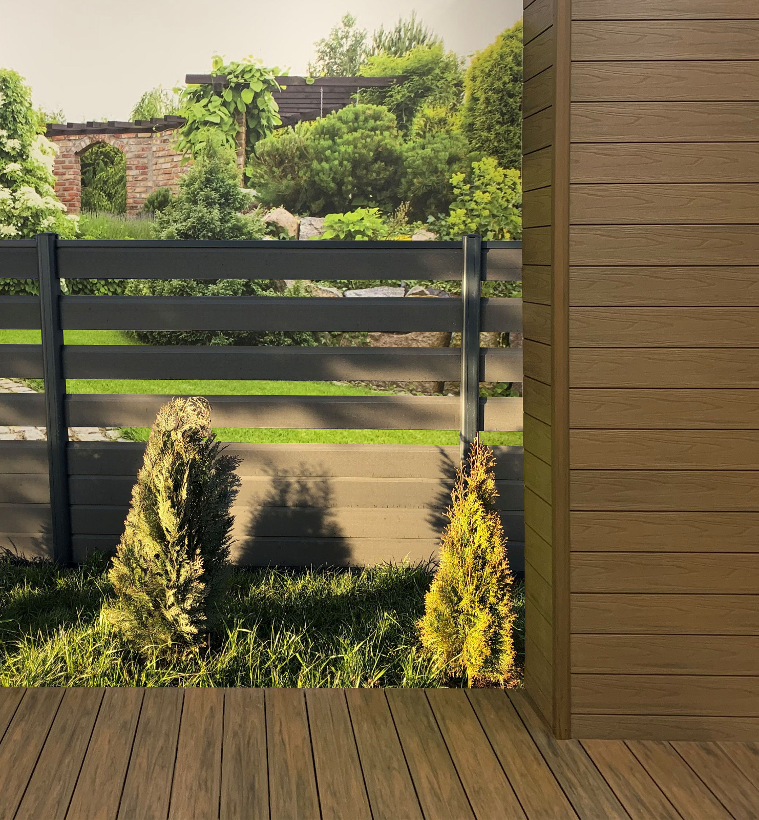 Premium Teak cladding board display in the Gdynia showroom